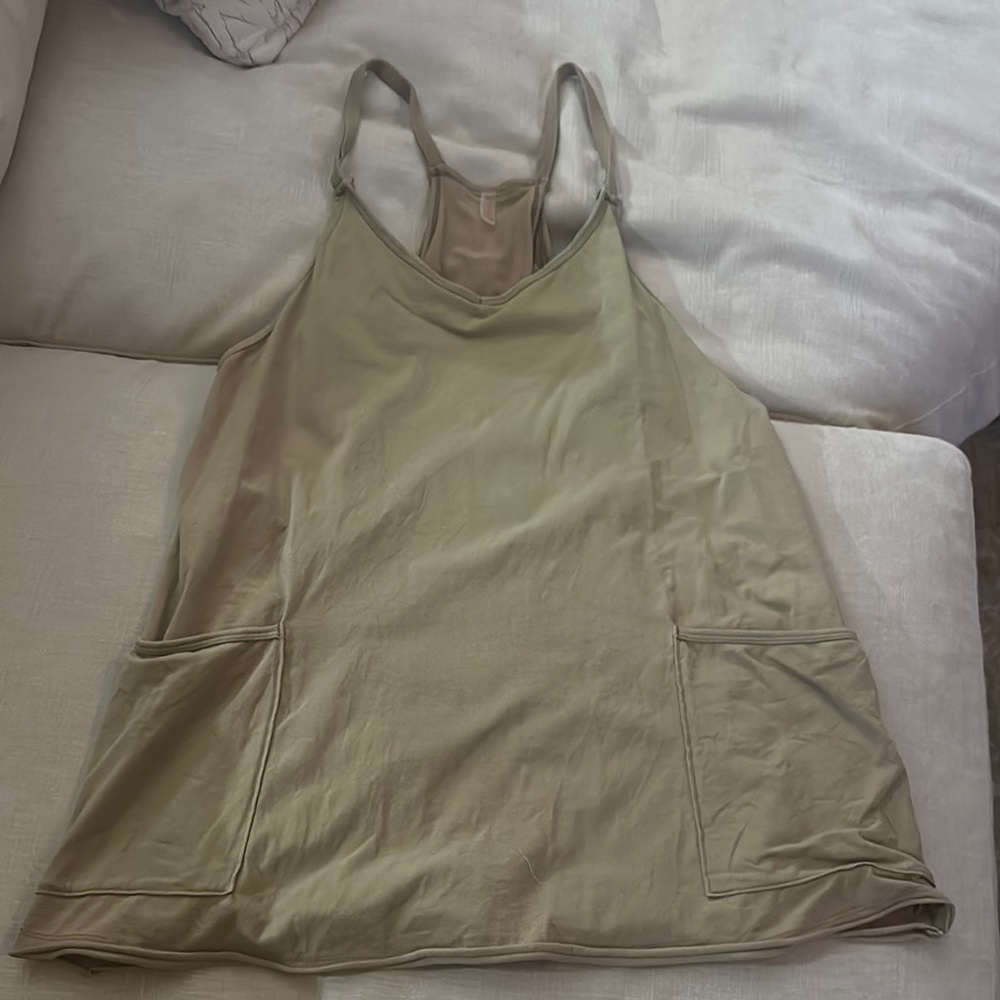 Free People Movement hotshot mini dress in tan